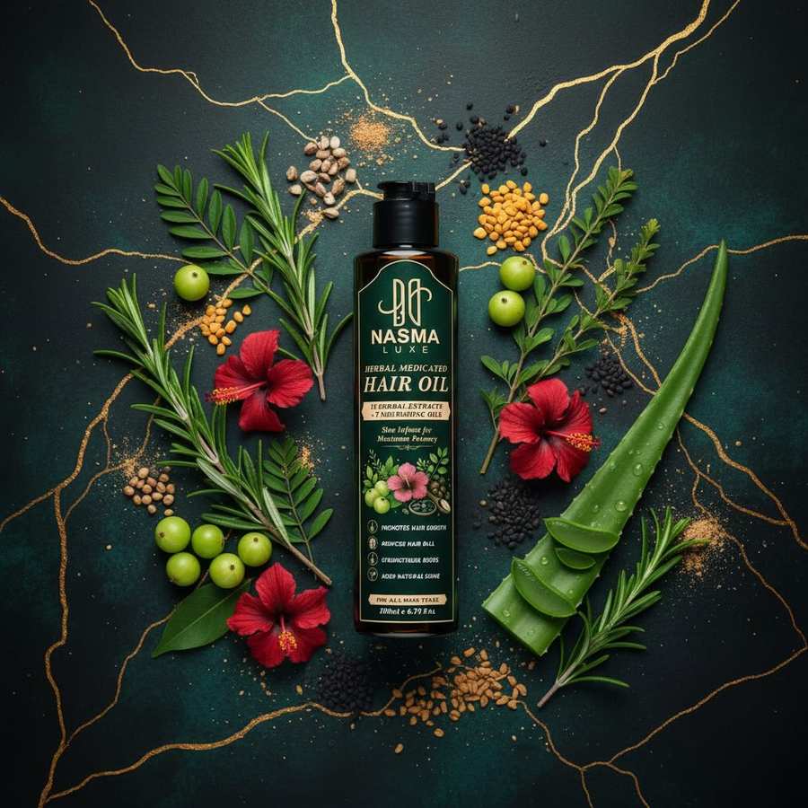 13 Herbal Botanicals in NASMA LUXE Hair Oil
