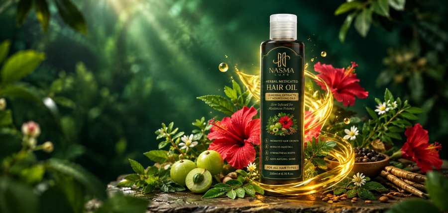 Nasma Luxe Herbal Hair Growth Oil Botanical Composition